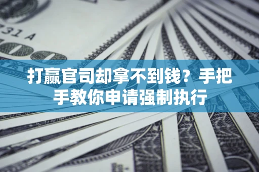 武汉打赢官司却拿不到钱？手把手教你申请强制执行