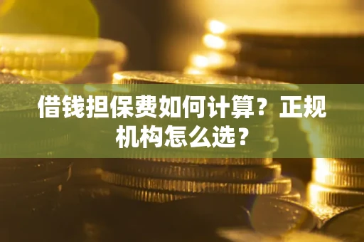 武汉借钱担保费如何计算？正规机构怎么选？