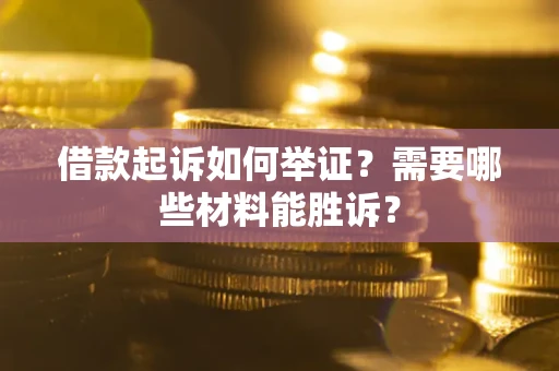 武汉借款起诉如何举证？需要哪些材料能胜诉？