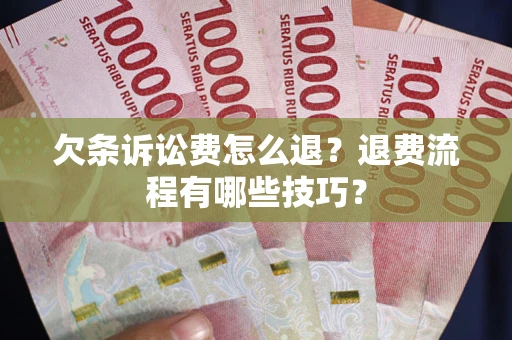 武汉欠条诉讼费怎么退？退费流程有哪些技巧？