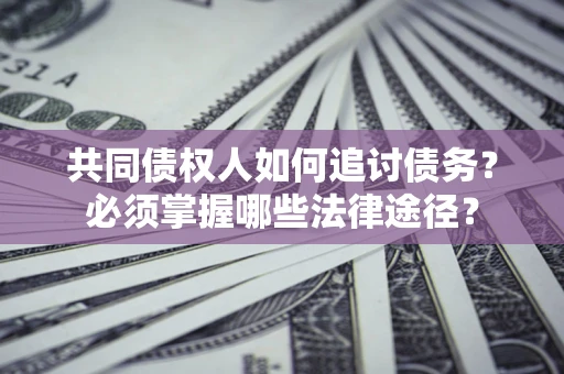 武汉共同债权人如何追讨债务？必须掌握哪些法律途径？