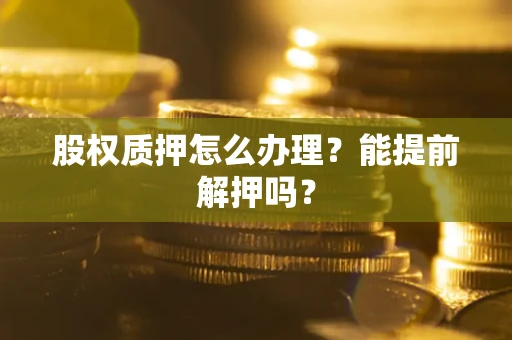 武汉股权质押怎么办理？能提前解押吗？